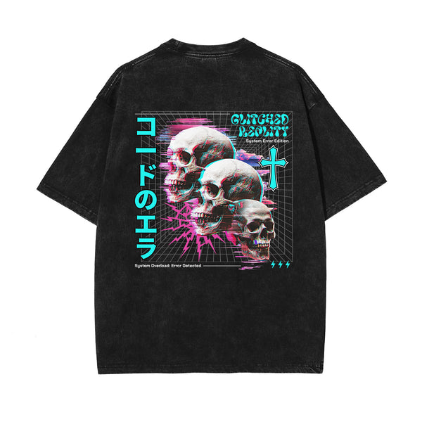 Heavyweight Washed Skull Graphic Tee-INNBLAC