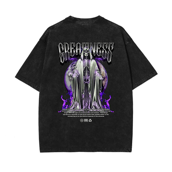 Heavyweight Washed Skull Graphic Tee-INNBLAC