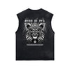 Skull Graphic Washed Oversized Sleeveless Tee-INNBLAC Fashion Apparel