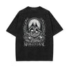 Skull Artwork Graphic Faded Tee-INNBLAC