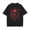 Skull Artwork Graphic Faded Tee-INNBLAC