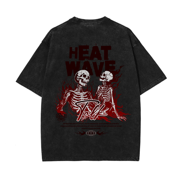 Punk Skull Graphic Washed Tee-INNBLAC