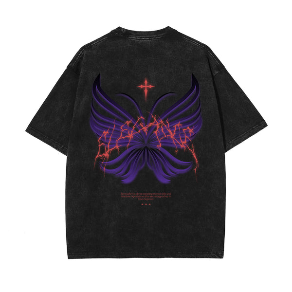 Gothic Butterfly Back Print Tee-INNBLAC