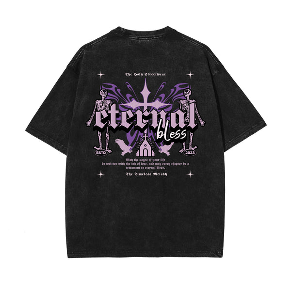 Gothic Butterfly Back Print Tee-INNBLAC