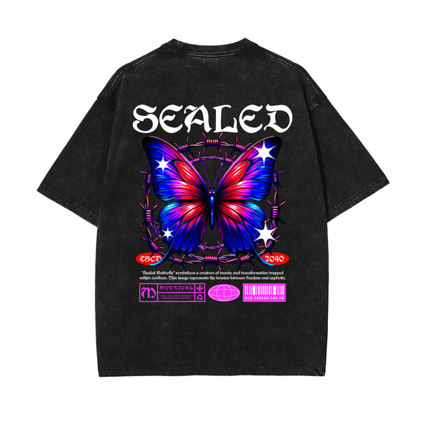 Gothic Butterfly Back Print Tee-INNBLAC