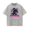 Gray Y2K Anime Streetwear Graphic Tee
