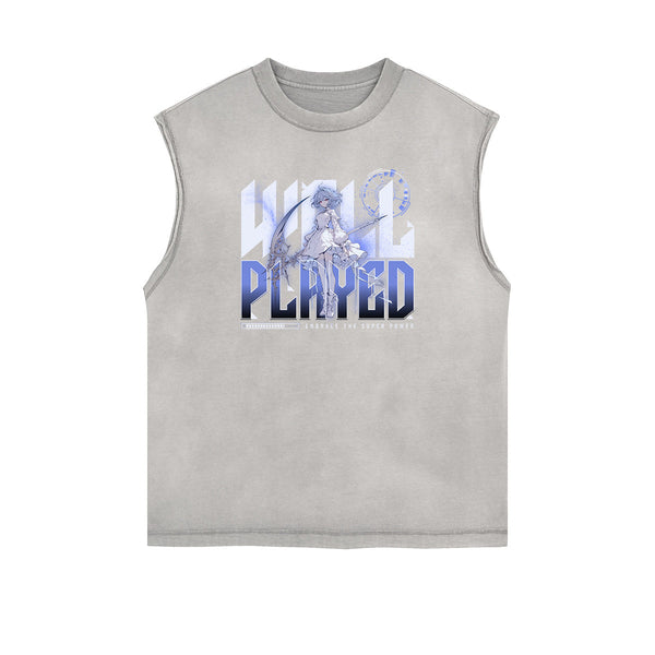 Y2K Anime Streetwear Graphic Tank Top