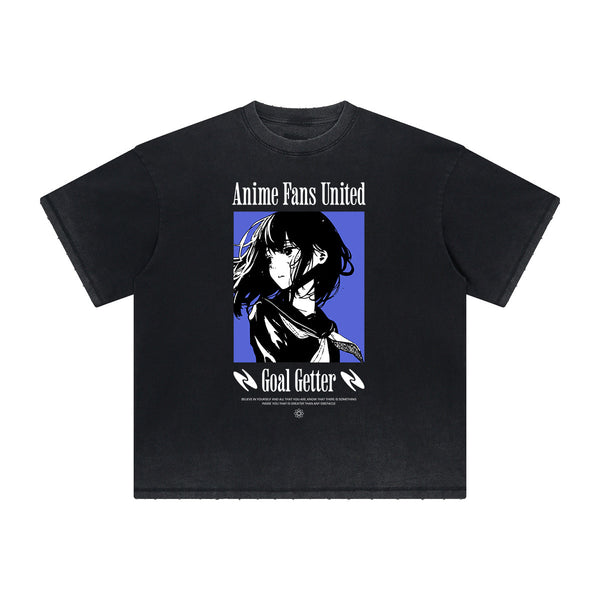 Distressed Y2K Anime Streetwear Graphic Tee