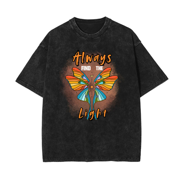 Stone Wash Butterfly Pattern Tee