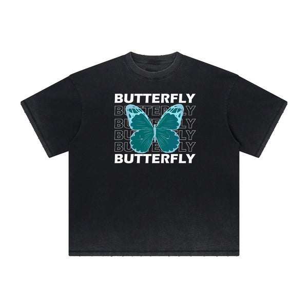 Distressed Butterfly Graphic T Shirt