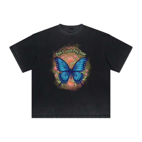 Distressed Butterfly Graphic T Shirt