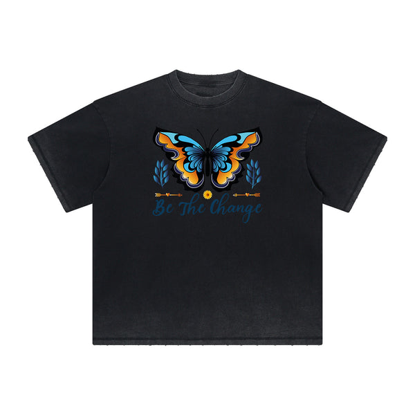 Distressed Butterfly Graphic T Shirt