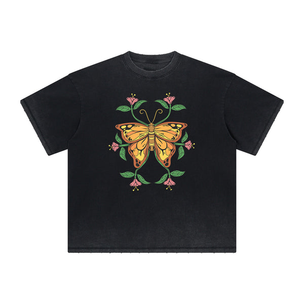 Distressed Butterfly Graphic T Shirt