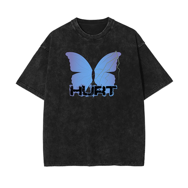 Stone Wash Butterfly Pattern Tee