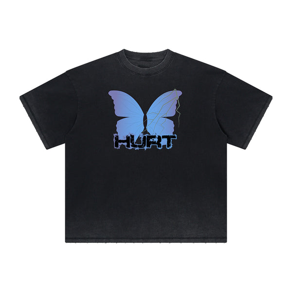 Distressed Butterfly Graphic T Shirt