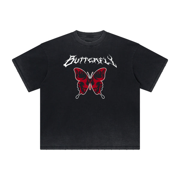 Distressed Butterfly Graphic T Shirt