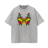 Faded Thick Butterfly Pattern T Shirt