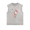 Sleeveless Faded Butterfly Pattern Tee