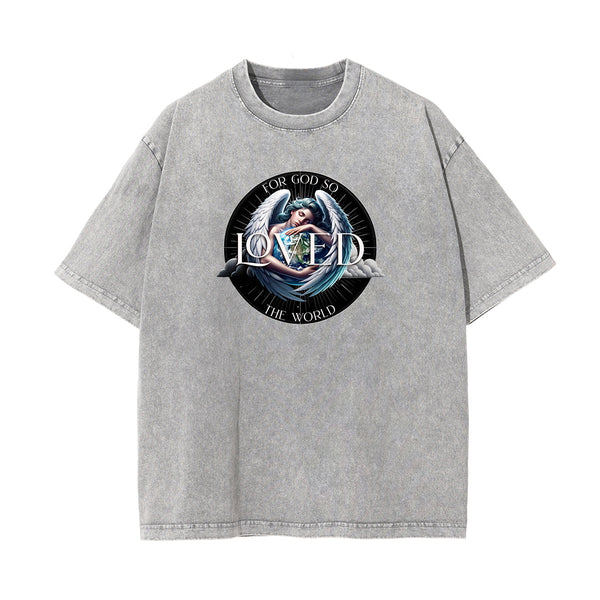 Faded Celestial & Angel Pattern Tee