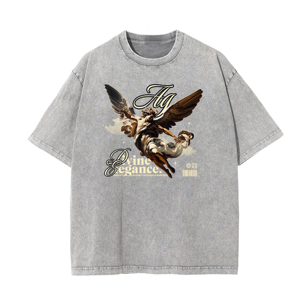 Faded Celestial & Angel Pattern Tee