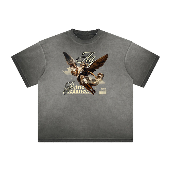 Distressed Celestial & Angel Graphic Tee
