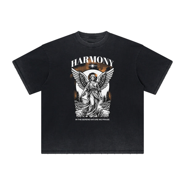 Distressed Angel Statue Graphic Tee