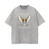 Crew Neck Angel Statue Graphic Tee