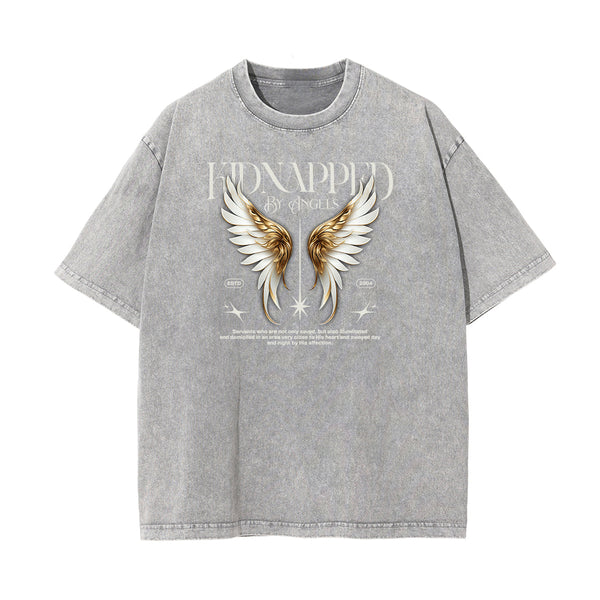 Crew Neck Angel Statue Graphic Tee
