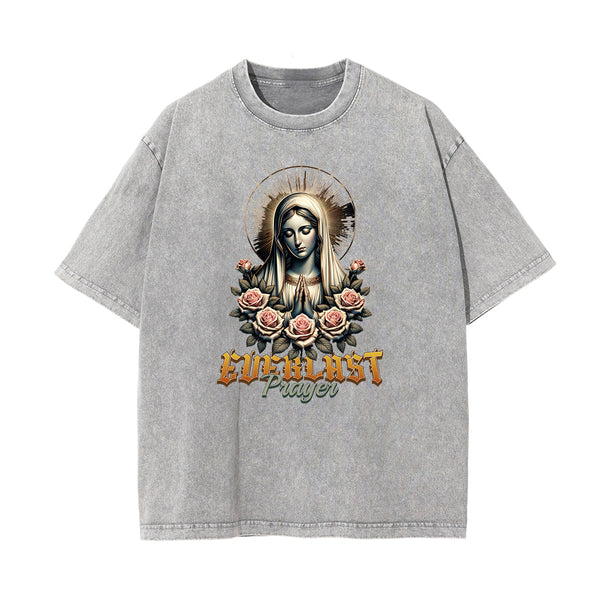Crew Neck Angel Statue Graphic Tee