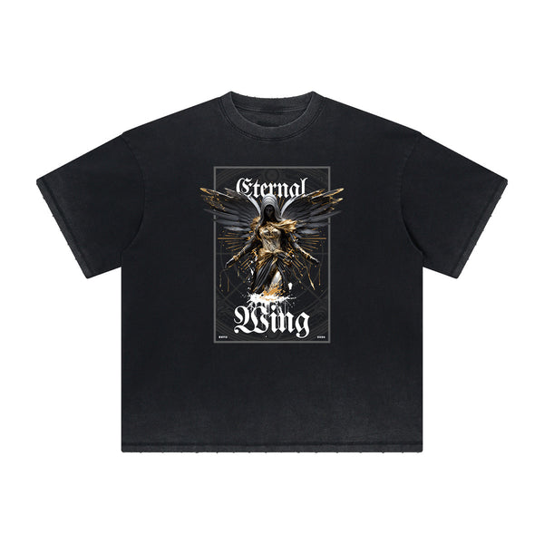 Distressed Angel Statue Graphic Tee