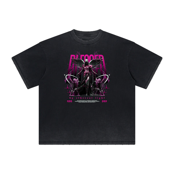 Heavyweight Angel Streetwear Pattern Tee