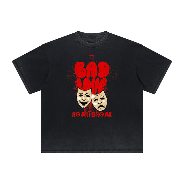 Heavyweight Faded Gangsta Pattern Tee