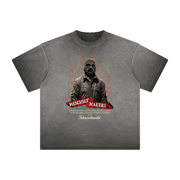 Distressed Gangsta Streetwear Graphic Tee