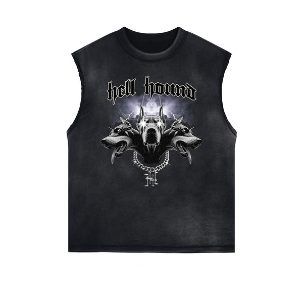 Frayed Edge Sleeveless Gangsta Graphic Tee