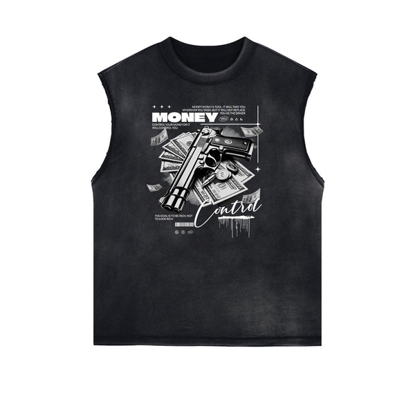 Vintage Sleeveless Gangsta Graphic Tee