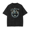 Celestial & Angel Statue Pattern Black Tee