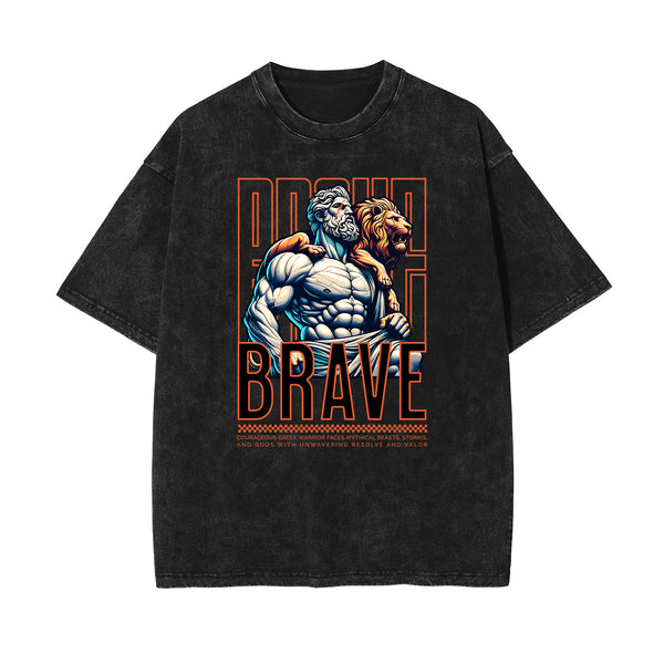 Washed Faded Angel & Celestial Pattern Tee