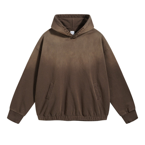 Women's Acid Wash Elastic Hem Hoodie-INNBLAC