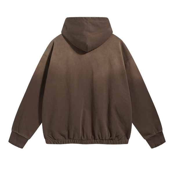 Women's Acid Wash Elastic Hem Hoodie-INNBLAC