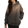 Women's Acid Wash Elastic Hem Hoodie-INNBLAC