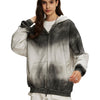 Women's Brush Paint Double Slider Zip Hoodie-INNBLAC