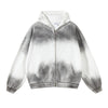 Women's Brush Paint Double Slider Zip Hoodie-INNBLAC