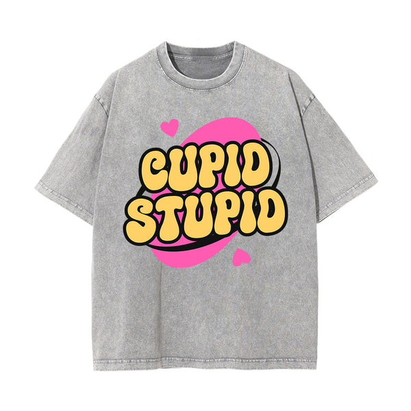 Cupid Stupid Y2K Valentines Graphic Tee-INNBLAC
