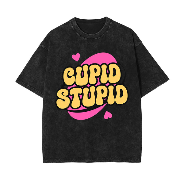 Cupid Stupid Y2K Valentines Graphic Tee-INNBLAC