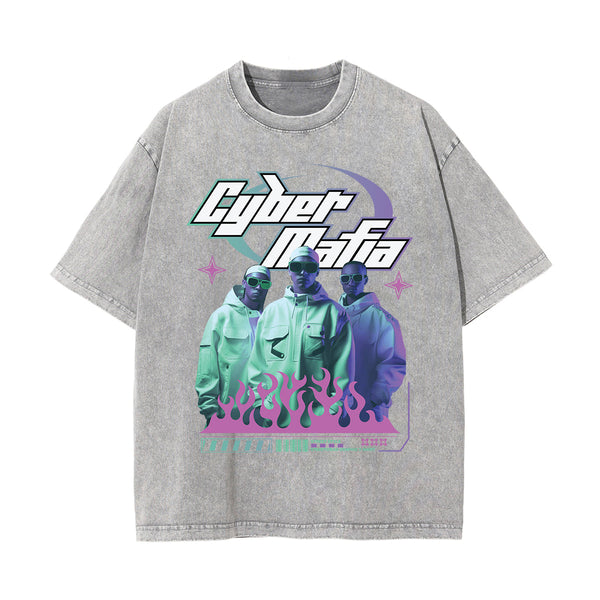 Cyber Mafia Y2K Graphic Tee-INNBLAC