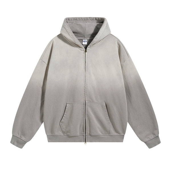 Women's Faded Double Slider Zip Hoodie-INNBLAC