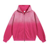 Women's Faded Double Slider Zip Hoodie-INNBLAC