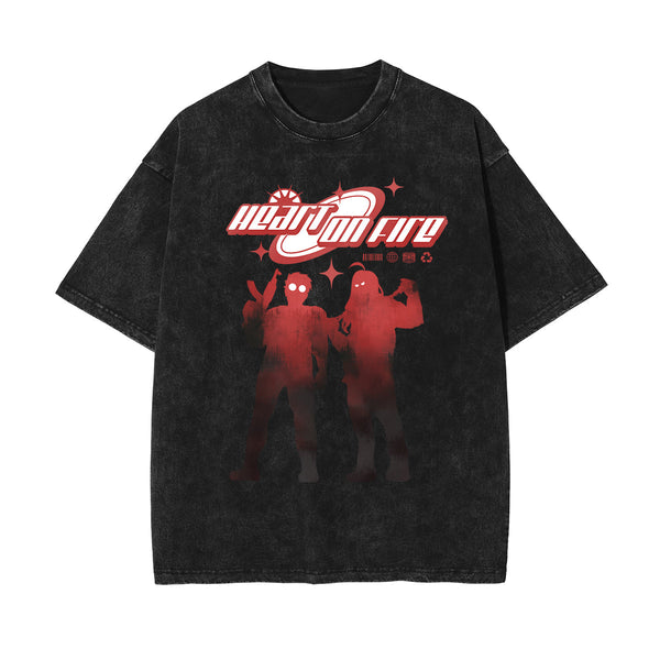 Heart On Fire Y2K Graphic Tee-INNBLAC