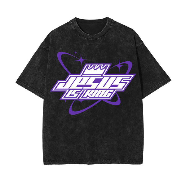 Jesus Is King Christian Y2K Graphic Tee-INNBLAC