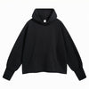 Women's Raw Edge Hem Thumb Holes Hoodie-INNBLAC